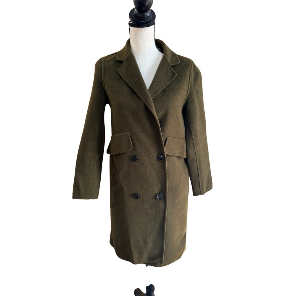 Amen x for Barbed Italy 100% Wool Double Breasted Coat Olive Green Size S Rare